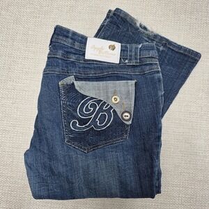 Apple Bottoms Women's Boot Cut Jeans - Dark Blue Denim Jeans Size